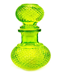 envase verde de cristal para licor