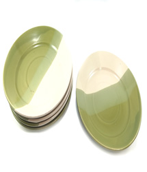 platos planos pequeños color verde